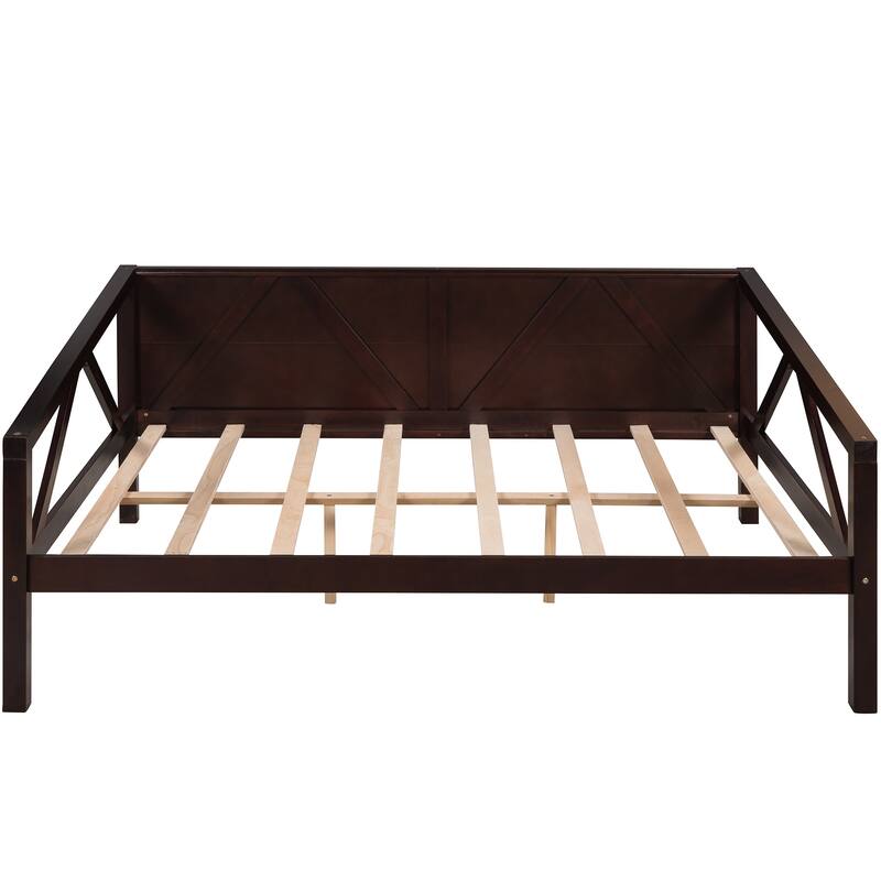 Elegant Design Full Daybed with Wood Slat Support, Wooden Sofa Bed