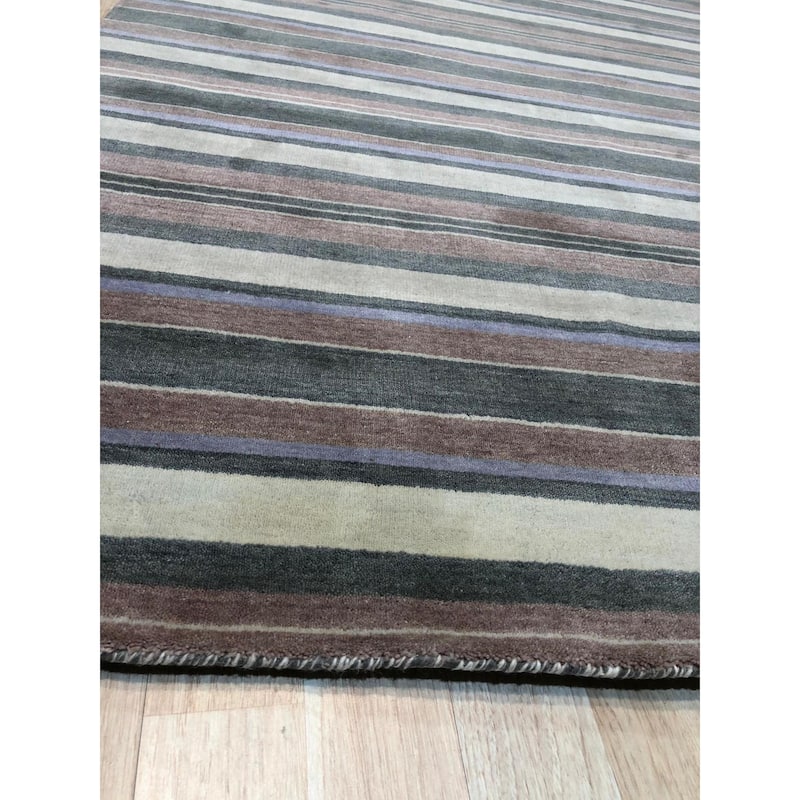 Multicolored Transitional Stripe Lori Toni Area Rug - Vibrant and Stylish Design - 5' x 8'