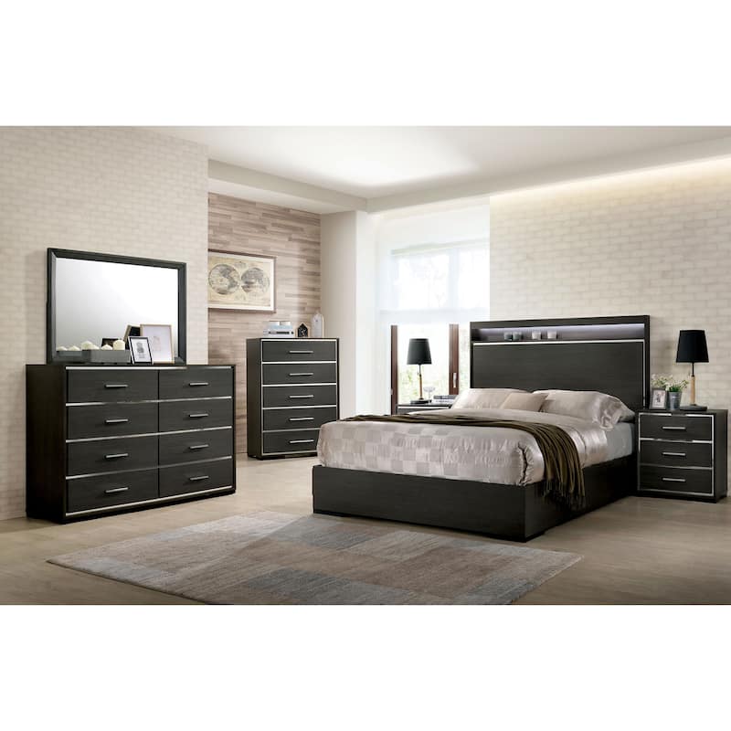 Kastela Contemporary Warm Gray 56-inch Wide 8-Drawer Wood Dresser by Furniture of America