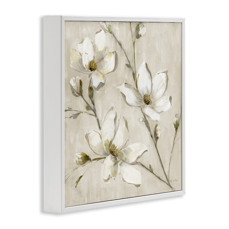 Stupell Neutral Dogwood Branches Framed Giclee Art Design By Sally Swatland
