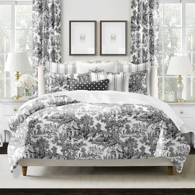 6ix Tailors Au Village Toile Ebony 8 Piece Duvet Cover Designer Set