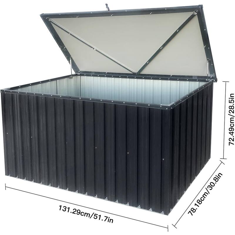 Outdoor Deck Box,Waterproof Lockable Metal Storage Container for Patio Cushions Gardening Tools and Pool Toys
