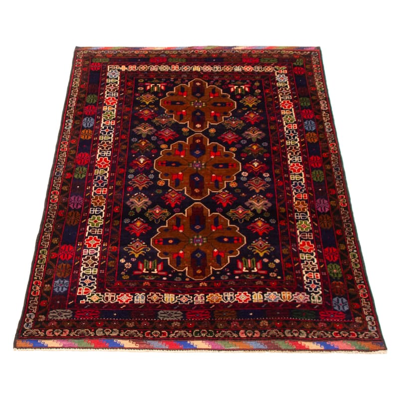 Teimani Navy Rug 3'8" x 6'2" - 3'8 x 6'2