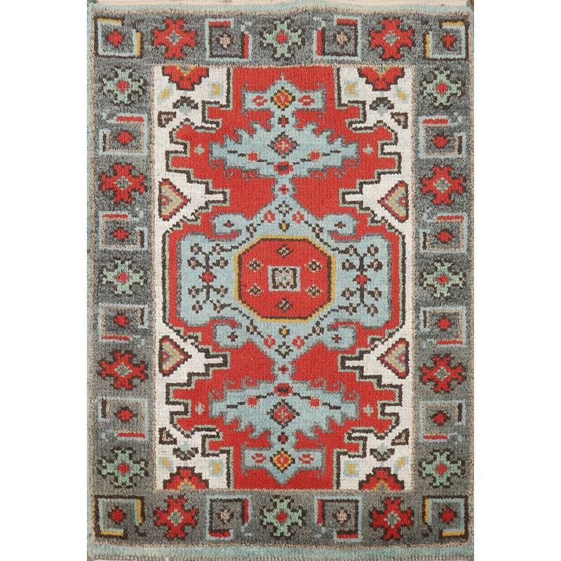 Viss Indian Accent Foyer Rug Handmade Wool Carpet - 2'0" x 3'0"
