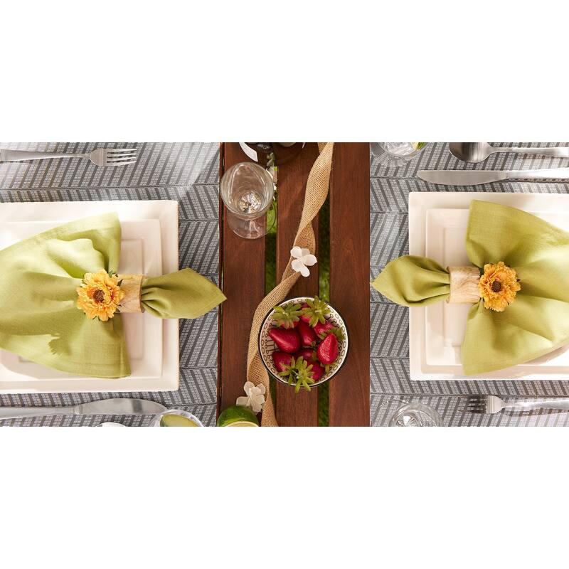 DII Antique Green Textured Twill Weave Placemat 6 Piece