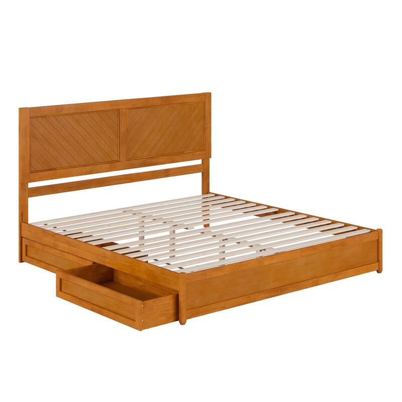 Clayton Platform Bed with Panel Footboard and Storage Drawers