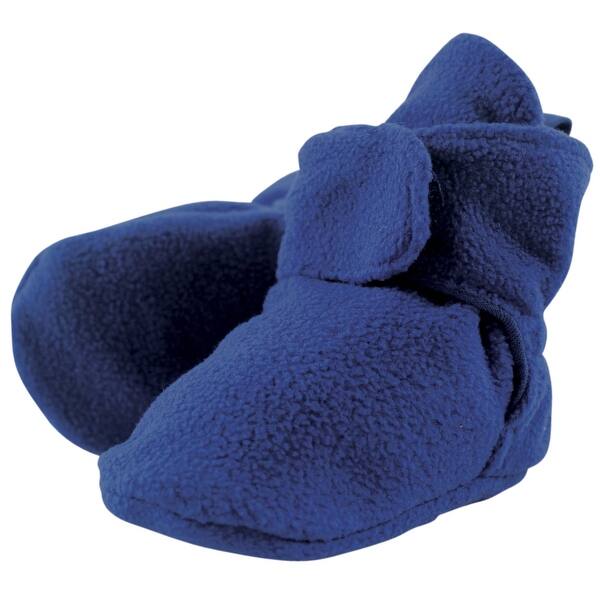 slide 1 of 1, Luvable Friends Baby and Toddler Boy Fleece Booties, Blue 0-6 Months - Blue