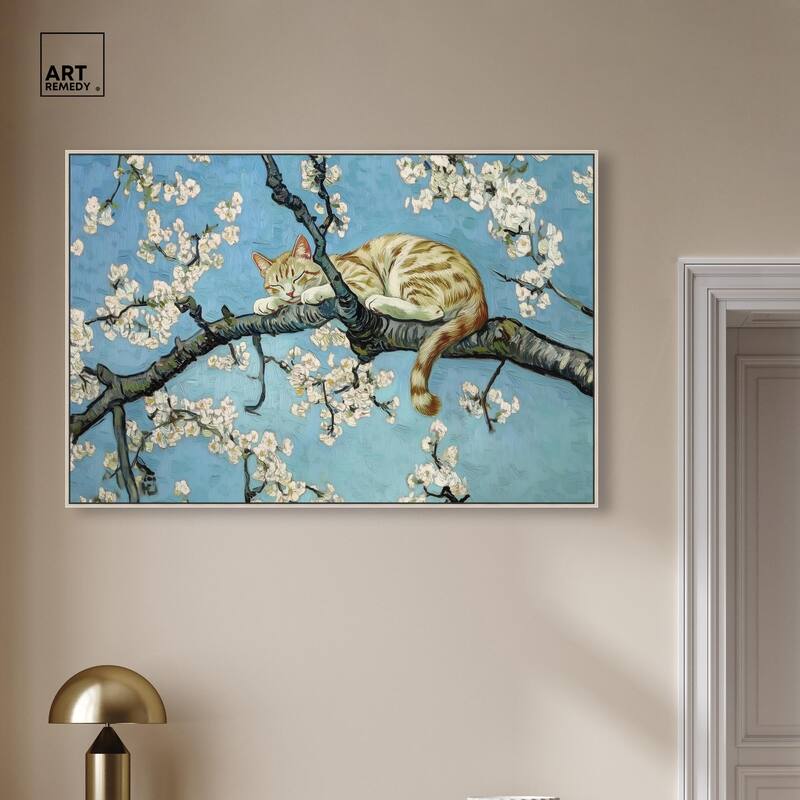 Autumn Blossom Kitten Canvas by Art Remedy