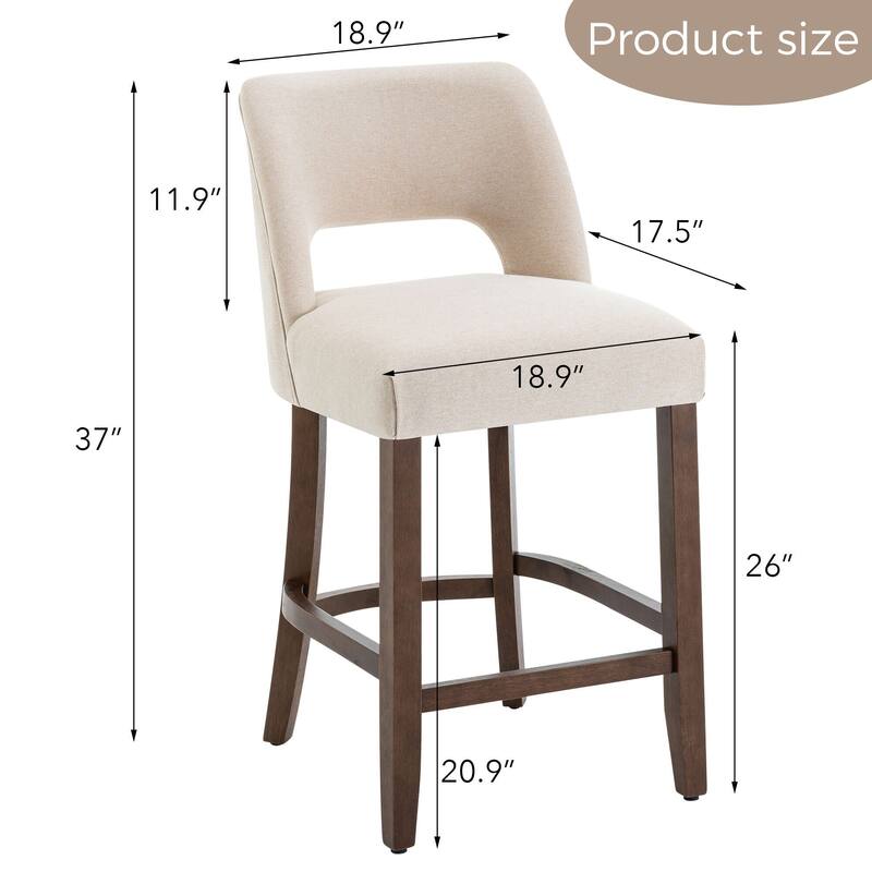Set of 2/4/6 Wooden Bar Stools with Footrest/Counter Stools