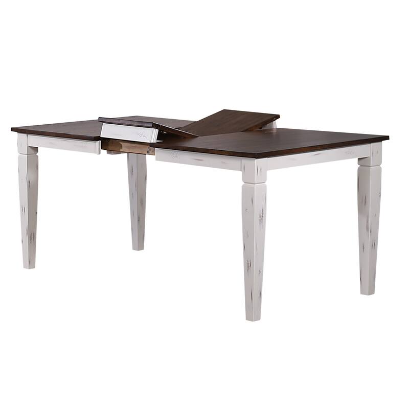 Loft Distressed Cotton White Transitional X-Back 5-Piece Dining Set