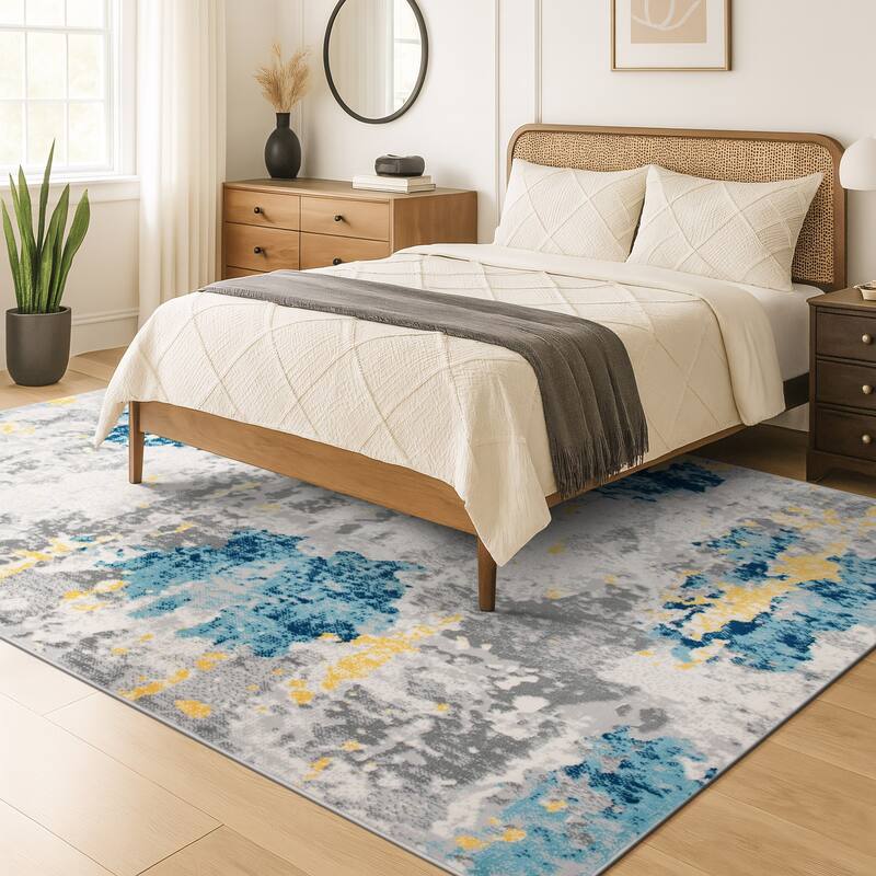 Porch & Den Tanoak Distressed Abstract Pattern Area Rug