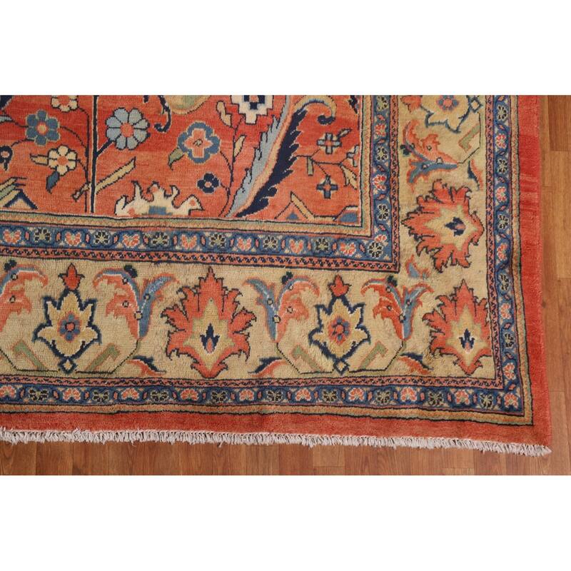 Vintage Palace Size Sarouk Persian Area Rug Handknotted Wool Carpet