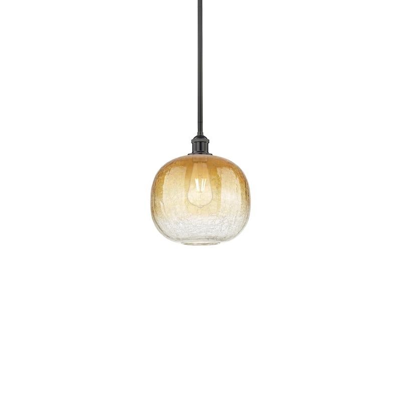 Innovations Lighting 616-1S-12-11 Brookhaven Sphere Pendant Brookhaven - Matte Black / Amber