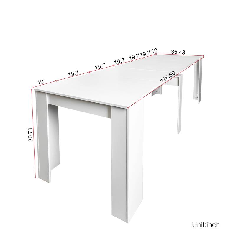 Roomfitters Modern Extendable Console Dining Table, Multifunctional Folding Table for Home or Outdoor Use