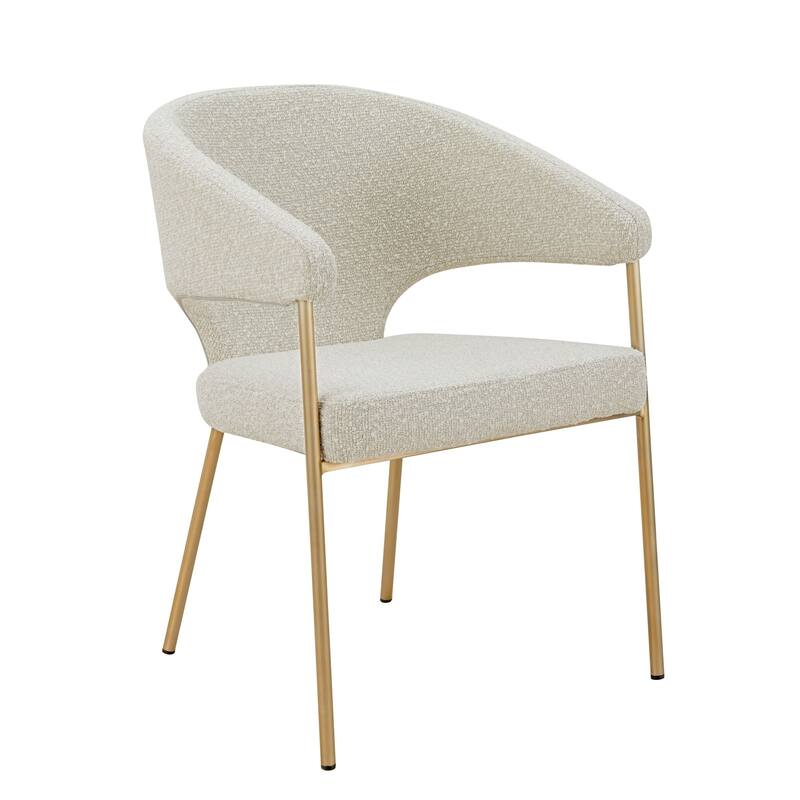 Modrest Claudine Modern Light Grey Fabric & Antique Brass Dining Chair