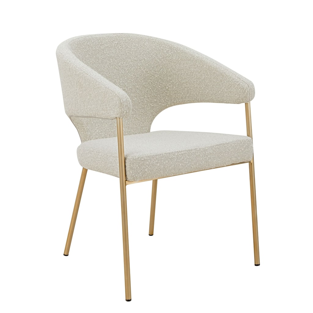 Modrest Claudine Modern Light Grey Fabric & Antique Brass Dining Chair