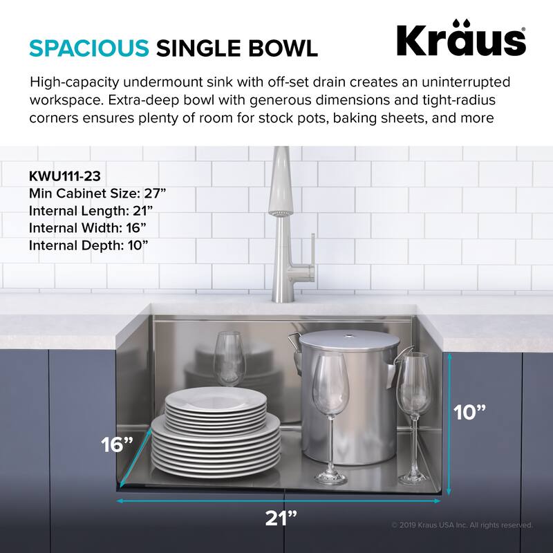 KRAUS Kore Workstation Undermount Stainless Steel Kitchen Sink