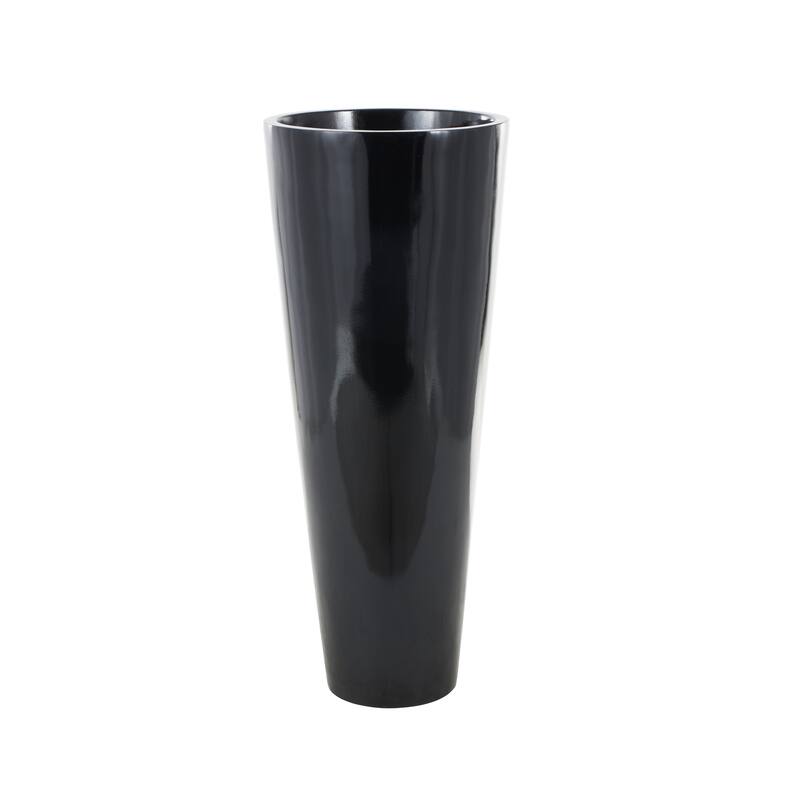 Black Fiberglass Minimalistic Floor Decorative Vase