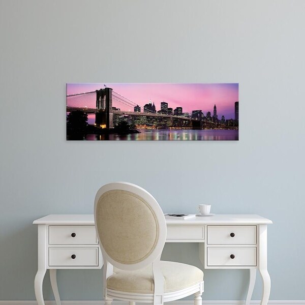 Easy Art Prints Panoramic Image 'Brooklyn Bridge across East River, Manhattan, New York City, New York' Canvas Art