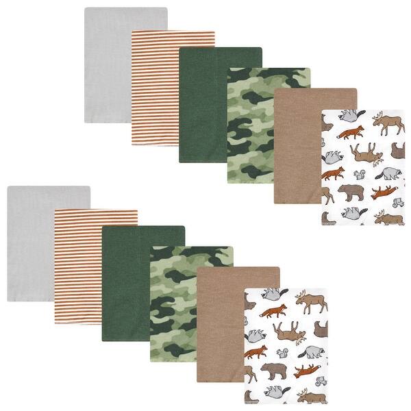 slide 1 of 1, Hudson Baby Infant Boy Cotton Flannel Burp Cloths Bundle, Animal Adventure, One Size - Animal Adventure - One Size One Size - Animal Adventure