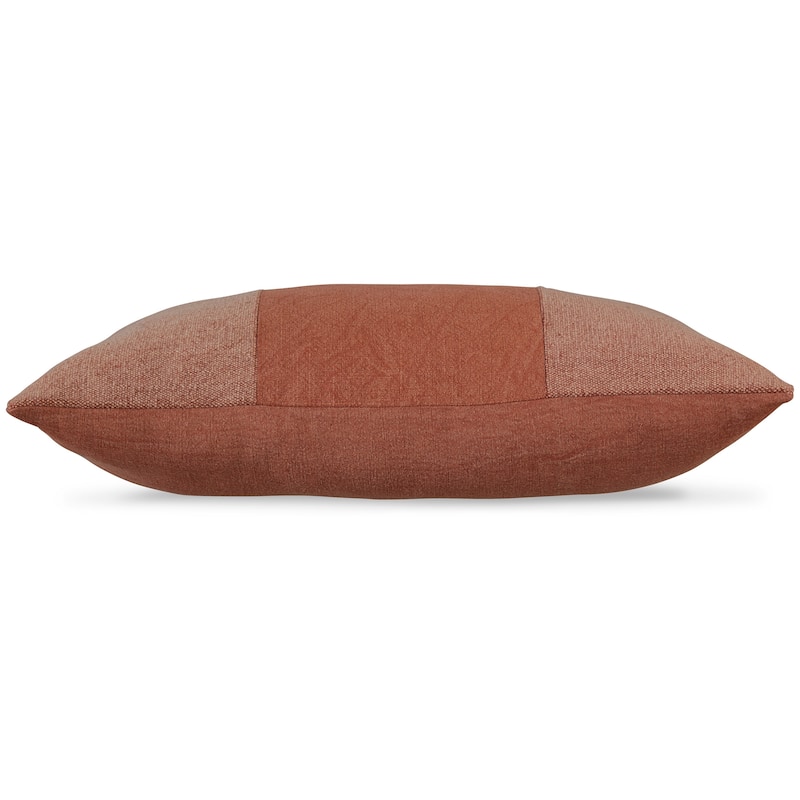 Ako 14 x 20 Lumbar Accent Throw Pillow, Spice Orange Cotton Stripe