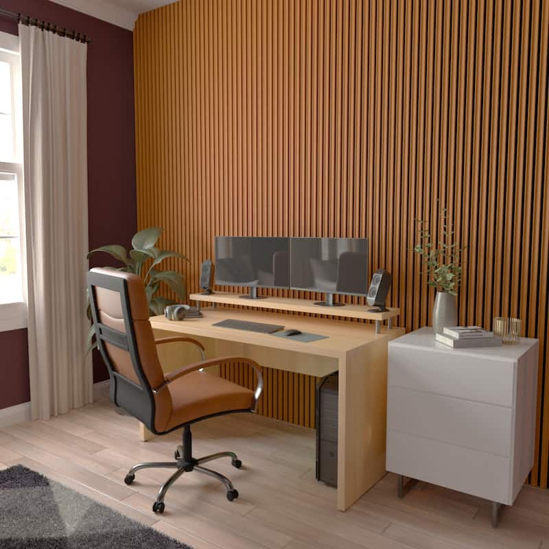 AcoustixPro Noise Cancelling Concave Small Slat Wall Panel (2 Pack)