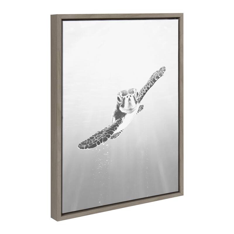 Kate and Laurel Sylvie Sea Turtle Framed Canvas by Simon Te of Tai Prints