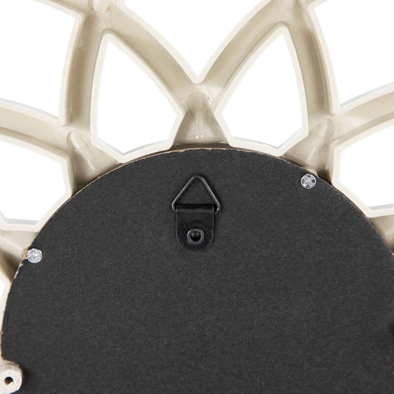 Set of 3 Arched Floral Matte White Wall Mirrors 9.5"
