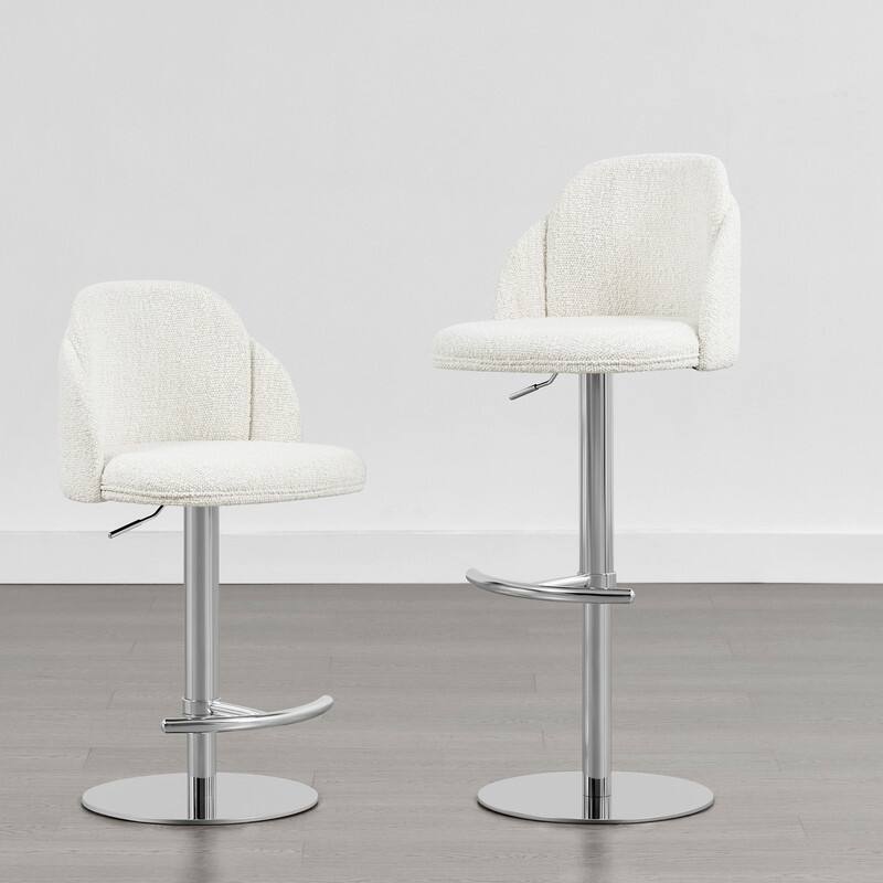 Spruce & Spring Joseph Modern Adjustable Swivel Counter Bar Stools with Back and Arched Footrest