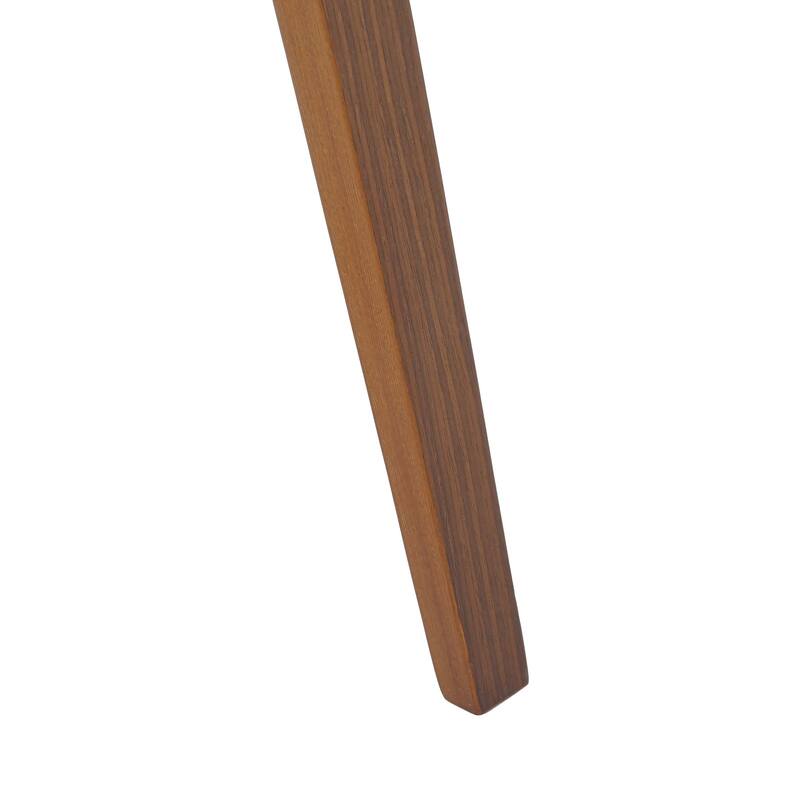 Dining Chairs Round Leather Seat with Solid Wood Legs Accent Arm Chair Modern Cut-Out Design