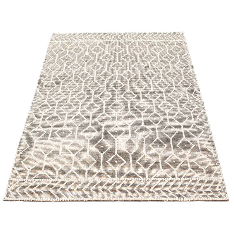 ECARPETGALLERY Braid weave Sienna Grey Wool Rug - 5'0 x 8'1