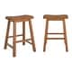 preview thumbnail 16 of 19, Cadiz Saddle Seat 24" Counter Height Backless Stools (Set of 2) Oak