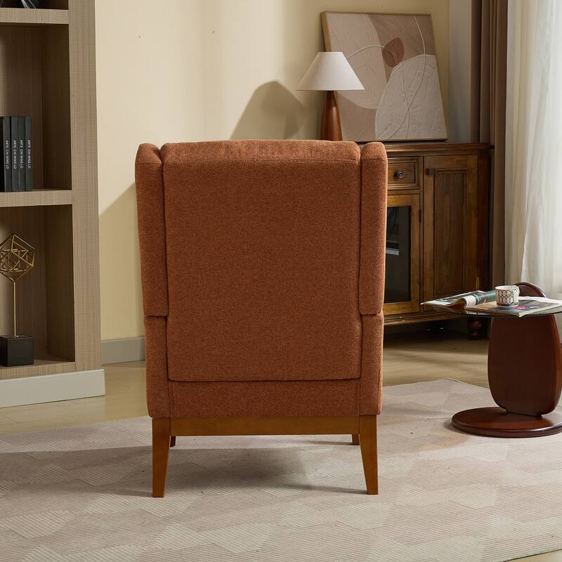 Modern Accent Wingback Chair,Polyester Blend High Back Reading Chair ,Upholstered Armchair Club Chair
