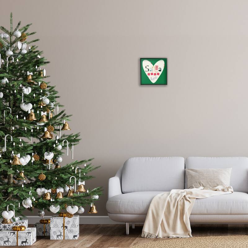 Stupell Santa Stop Here Heart Framed Giclee Art Design By Sazerelli Designs