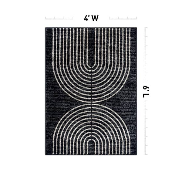 dimension image slide 3 of 7, Contemporary Arch Design Area Rug