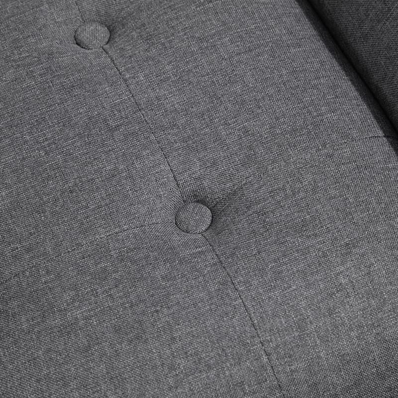 HOMCOM Modern Button Tufted Sitting Bench/Accent Fabric Upholstered Ottoman for Bedroom or Living Room