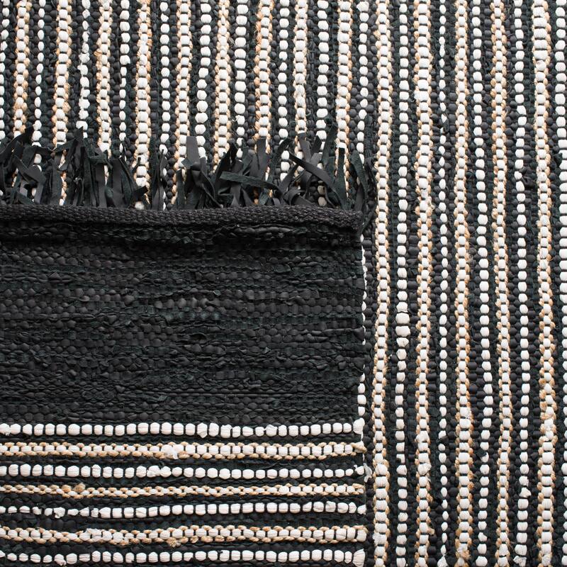SAFAVIEH Handmade Vintage Boho Leather Lia Modern Stripe Leather