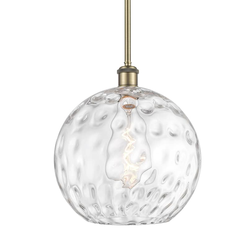 Innovations Lighting 516-1S-15-12 Athens Pendant Athens 12" Wide - Antique Brass / Clear Water Glass