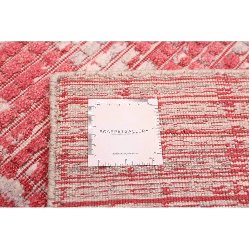 ECARPETGALLERY Hand Loomed Elysian Red Rug - 8'1 x 9'11