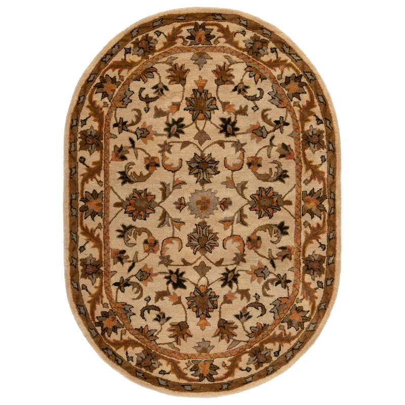 SAFAVIEH Handmade Antiquity Talvikki Traditional Oriental Wool Rug - 4'6" x 6'6" Oval - Gold