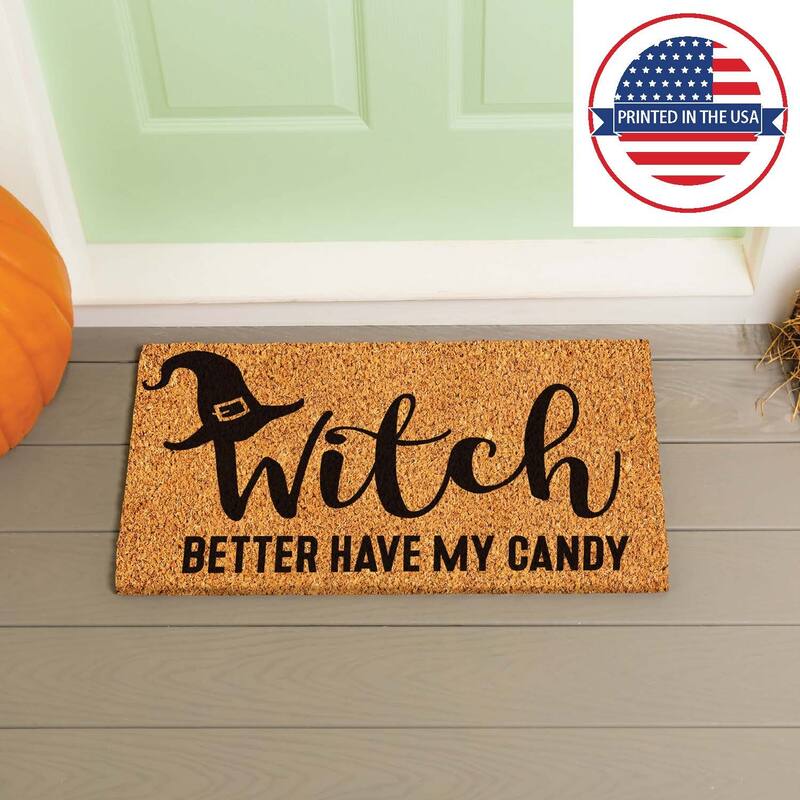 16 in. x 28 in. Nature Coir Halloween Greeting "Witch Better Have My Candy" Door Mat