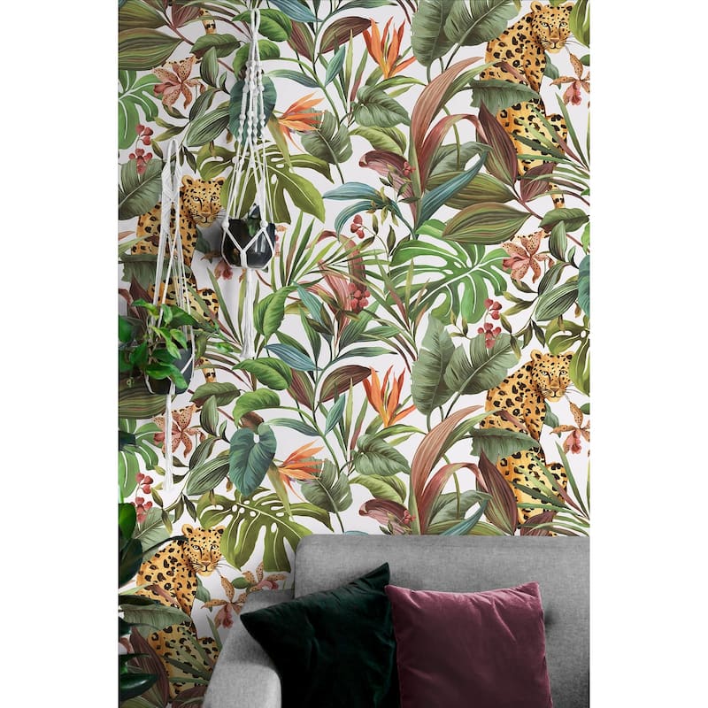 Daisy Bennett Designs Tropical Leopard Peel and Stick Wallpaper