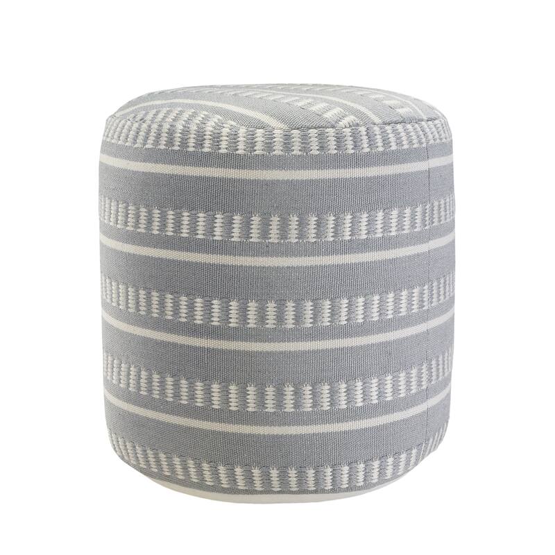 Sevita Dash and Stripe Geometric Indoor Outdoor Pouf - 20" x 20" x 20"