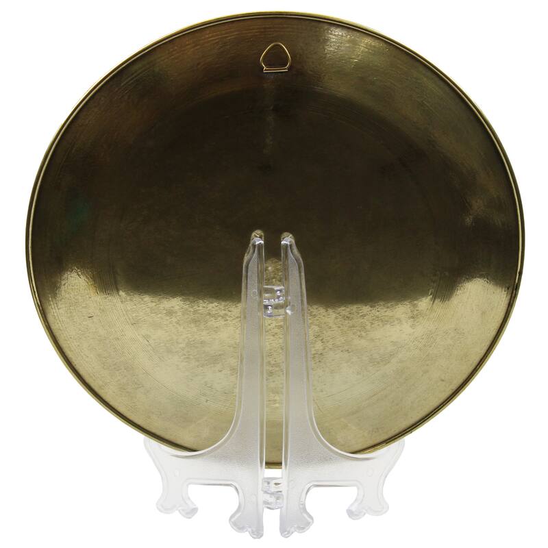 Natural Geo Lion Relaxing Decorative Brass Accent Plate