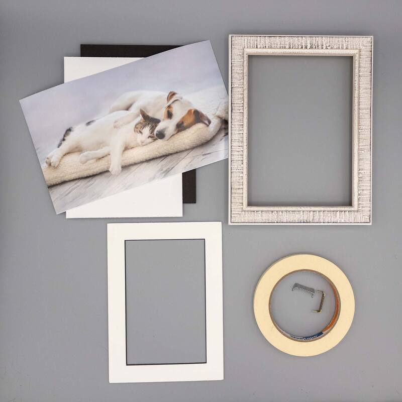 8.5x11 Mat for 5x7 Photo White with Black Core Matboard for Frames