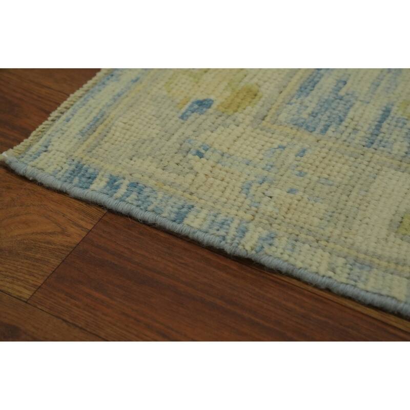 Handmade Wool Oushak Turkish Area Rug, Medallion Geometric Carpet - 13' 5'' X 9' 9''