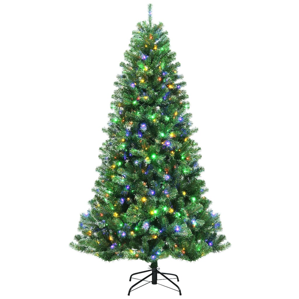 Artificial Christmas Tree with Remote-Controlled Color-Changing LED Lights for Holiday Decor