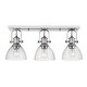preview thumbnail 1 of 7, Golden Lighting Hines 3 Light 25" Wide Accent Light Ceiling Fixture Chrome / Seeded