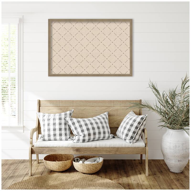 Kate and Laurel Pinboard Green Lattice Print