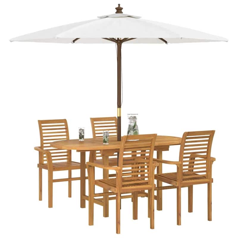 vidaXL Garden Dining Set 5/7 pcs Brown 63" x 31.5" x 29.5 - 63" x 31.5" x 29.5